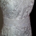 Patterned Wedding Dress with Belt